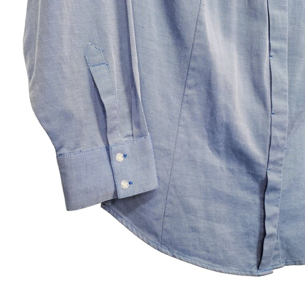 Lane Bryant Plus Size 24 Shirt Stripe Button Up Long Sleeve Collared Cotton Blue - Picture 6 of 10